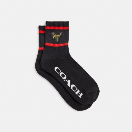 Coach Outlet Rexy Quarter Crew Socks - Preorder — Black