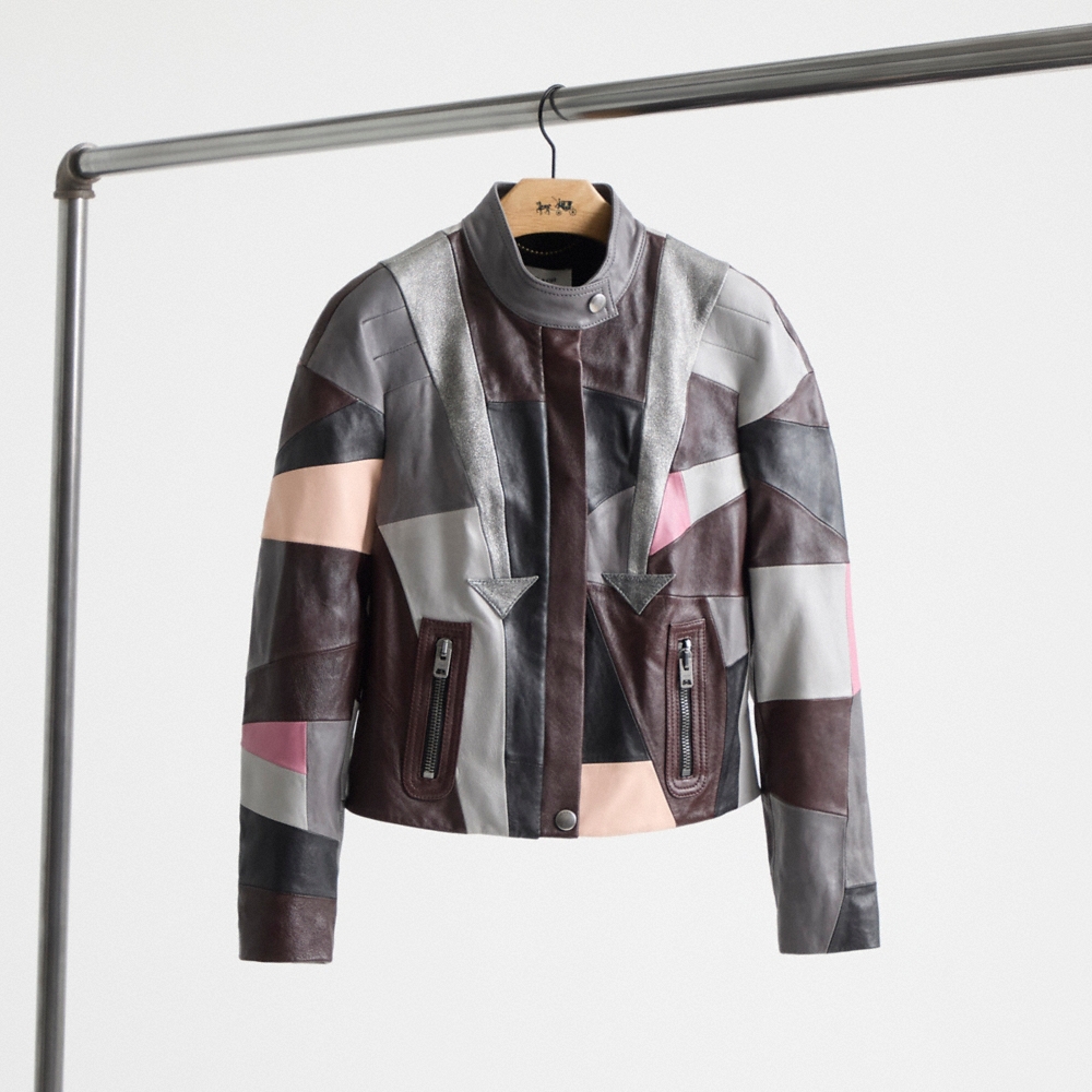 Coach Restored Leather Patchwork Racer Jacket - Preorder