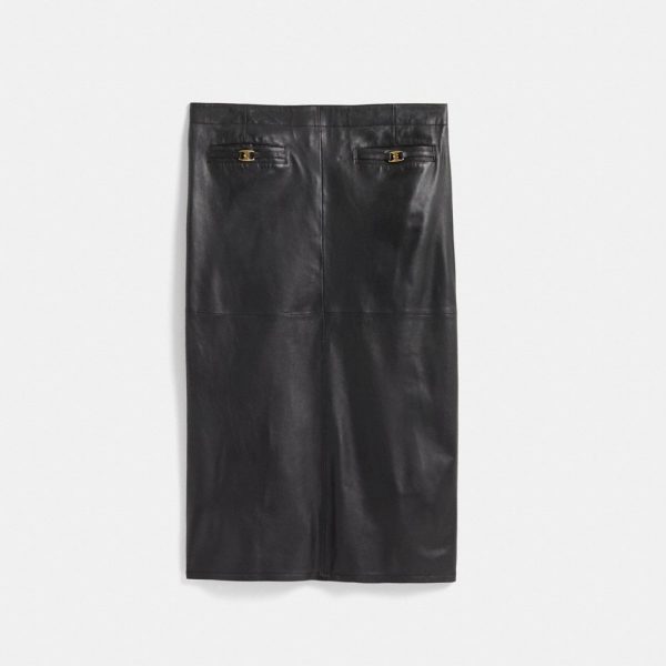 Coach Restored Heritage C Long Leather Skirt - Preorder
