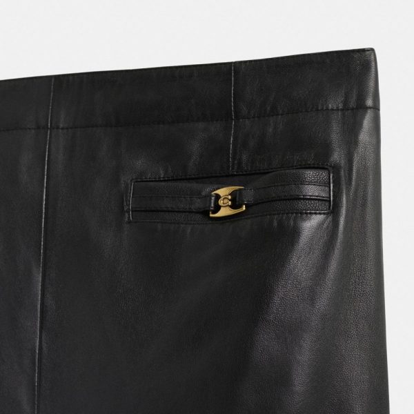 Coach Restored Heritage C Long Leather Skirt - Preorder