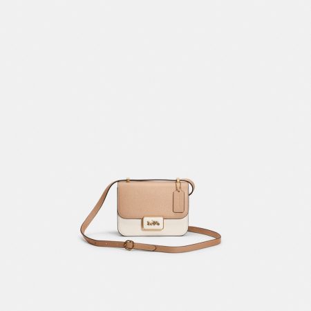 Coach Restored Alie Shoulder Bag 18 In Colorblock - Preorder — Brass/Taupe Multi