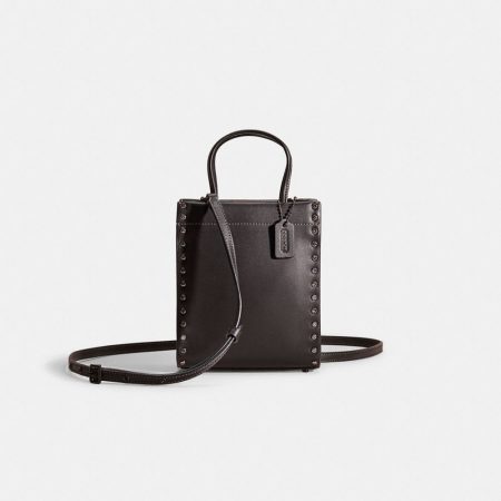 Coach Restored Mini Cashin Tote With Crystal Rivets - Preorder — Pewter/Black