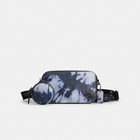 Coach Restored Charter Slim Crossbody With Tie-Dye Print - Preorder — Midnight Navy Multi