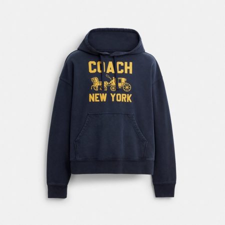 Coach Outlet Horse And Carriage Hoodie - Preorder — Navy Blue