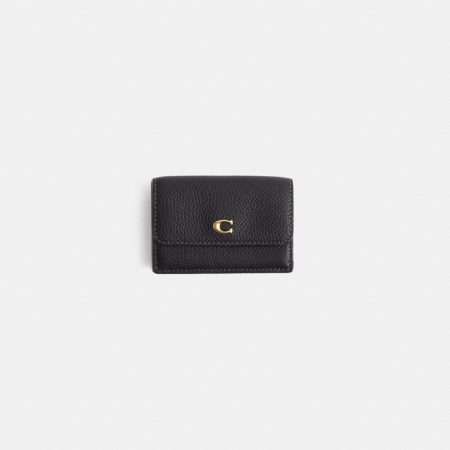 Coach Restored Essential Mini Trifold Wallet - Preorder — Brass/Black