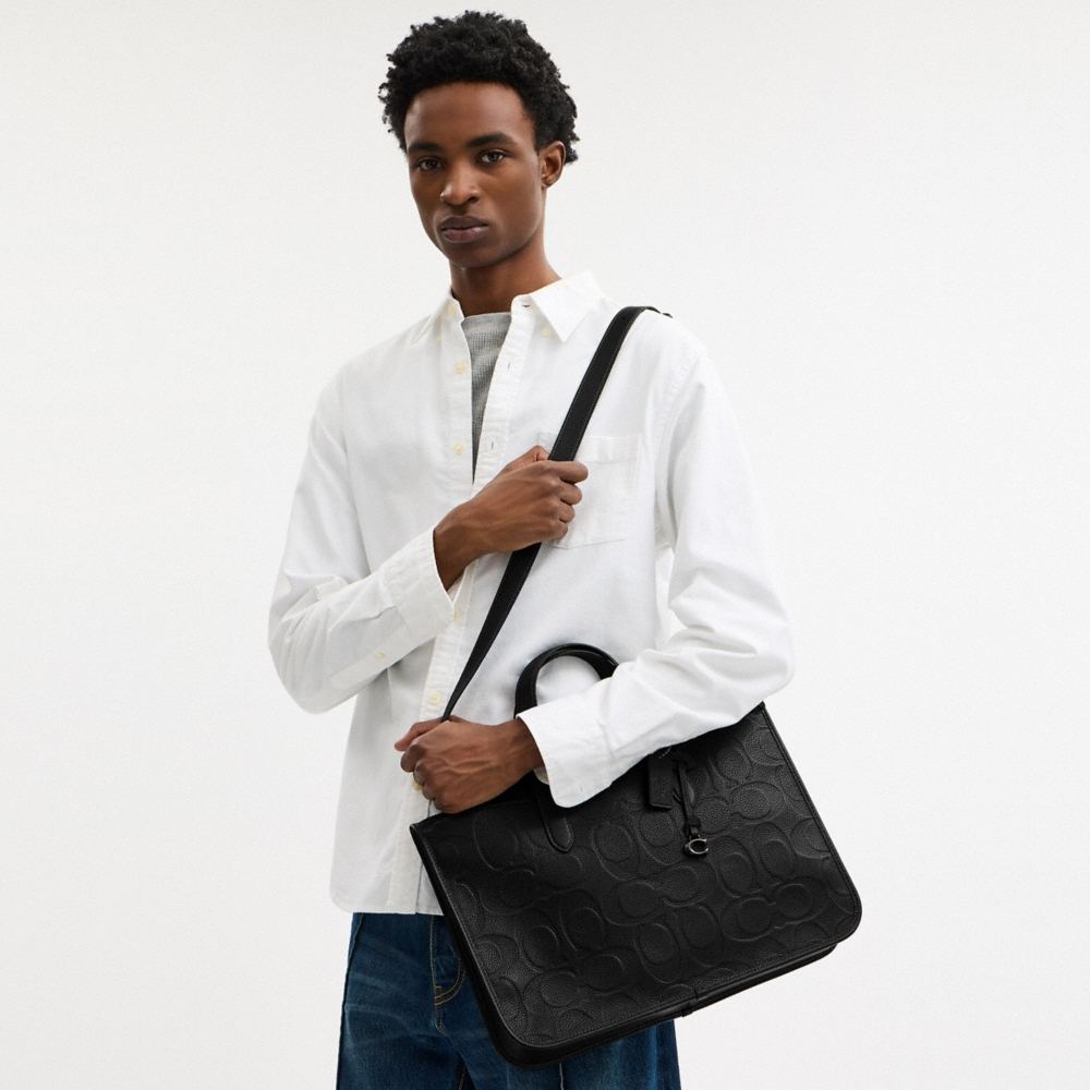 Coach Outlet Isaac Workbag In Maxi Signature Leather - Preorder