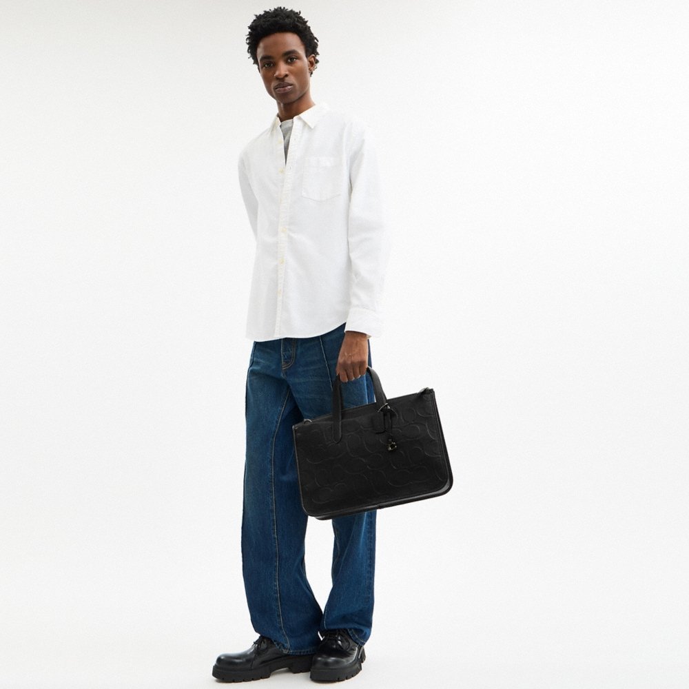 Coach Outlet Isaac Workbag In Maxi Signature Leather - Preorder