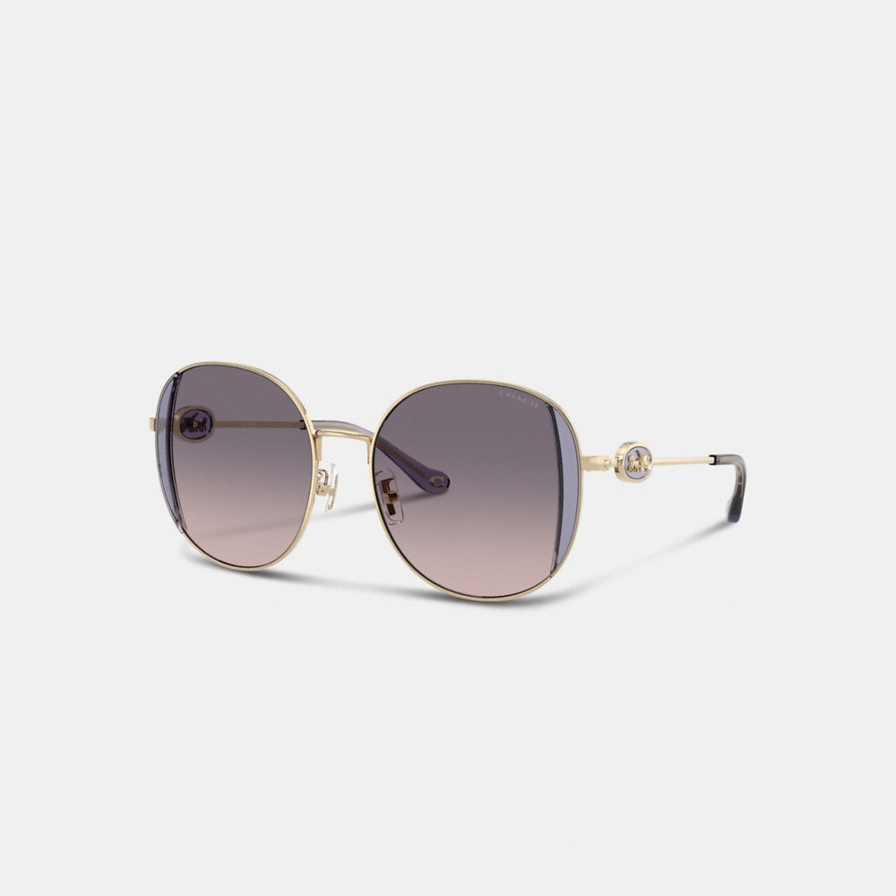 Coach Horse And Carriage Metal Round Sunglasses - Preorder