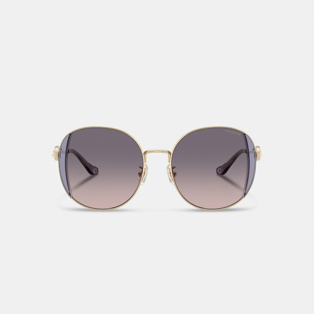 Coach Horse And Carriage Metal Round Sunglasses - Preorder