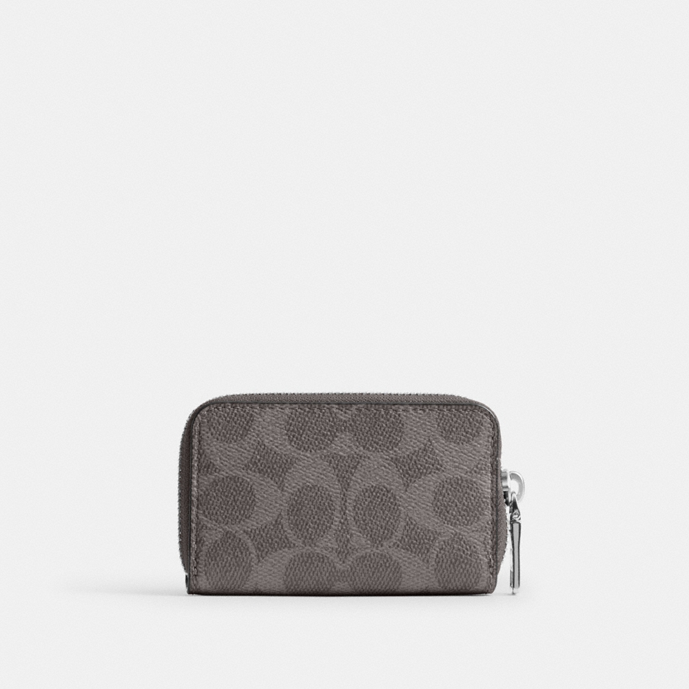 Coach Small Zip Around Card Case In Signature Canvas - Preorder