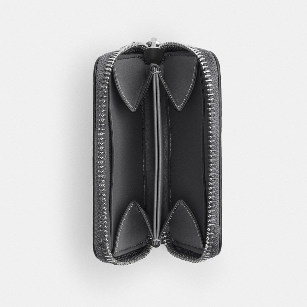 Coach Small Zip Around Card Case In Signature Canvas - Preorder