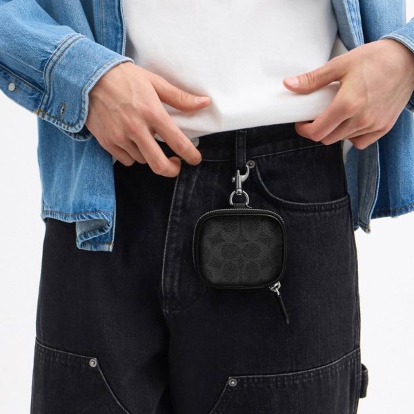 Coach Clip On Pouch In Signature Canvas - Preorder