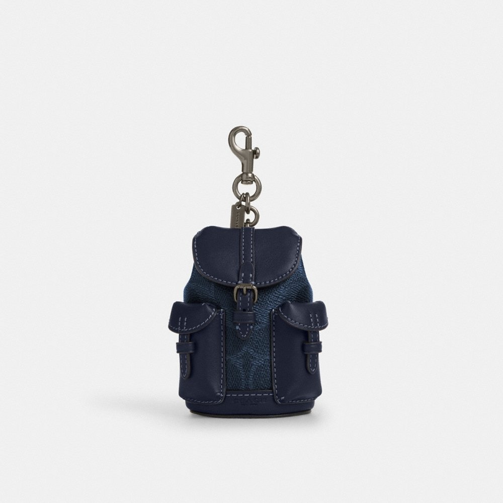 Coach Outlet Mini Warner Backpack Bag Charm In Signature Canvas - Preorder