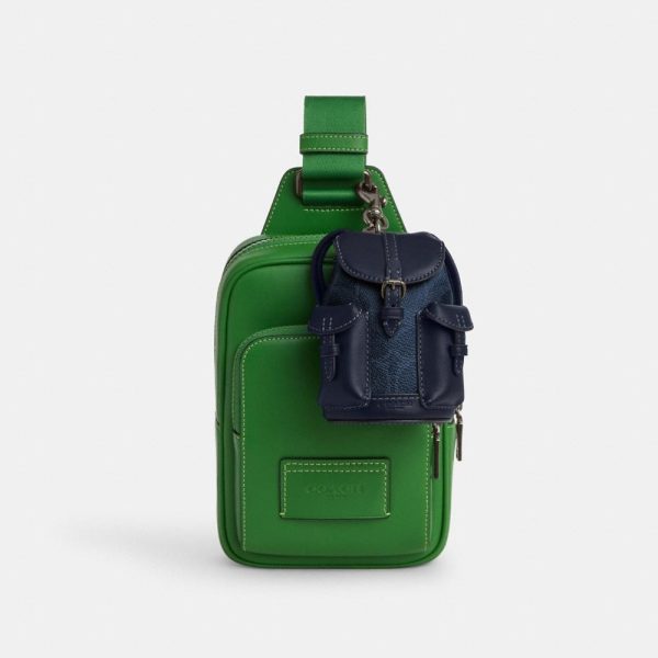 Coach Outlet Mini Warner Backpack Bag Charm In Signature Canvas - Preorder