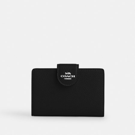 Coach Outlet Medium Corner Zip Wallet - Preorder — Silver/Black