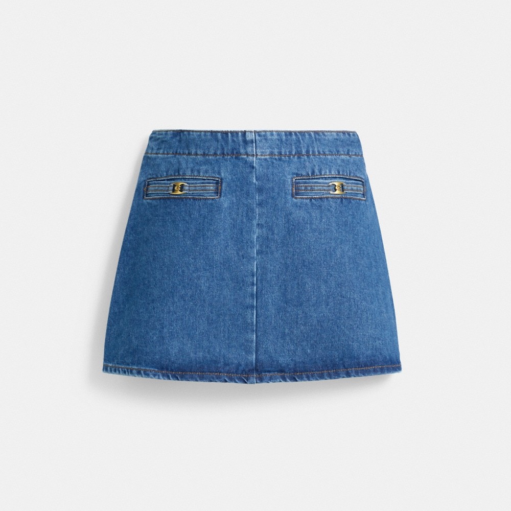 Coach Outlet Heritage C Denim Mini Skirt In Organic Cotton - Preorder
