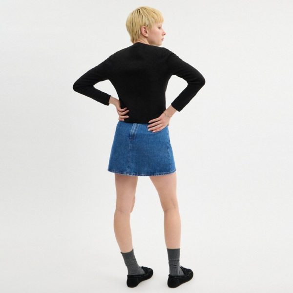 Coach Outlet Heritage C Denim Mini Skirt In Organic Cotton - Preorder