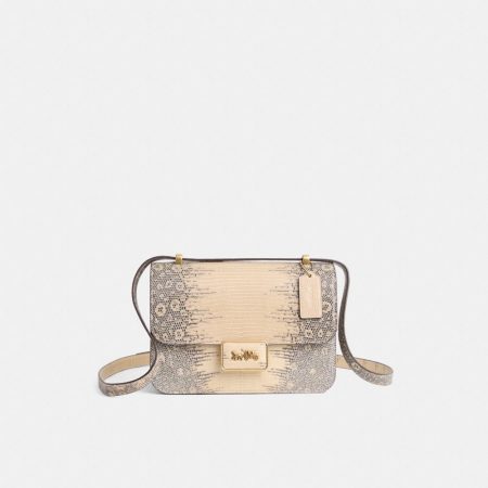 Coach Restored Alie Shoulder Bag In Lizard - Preorder — Brass/Natural