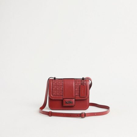 Coach Restored Alie Shoulder Bag 18 With Weaving - Preorder — Pewter/Red Sand