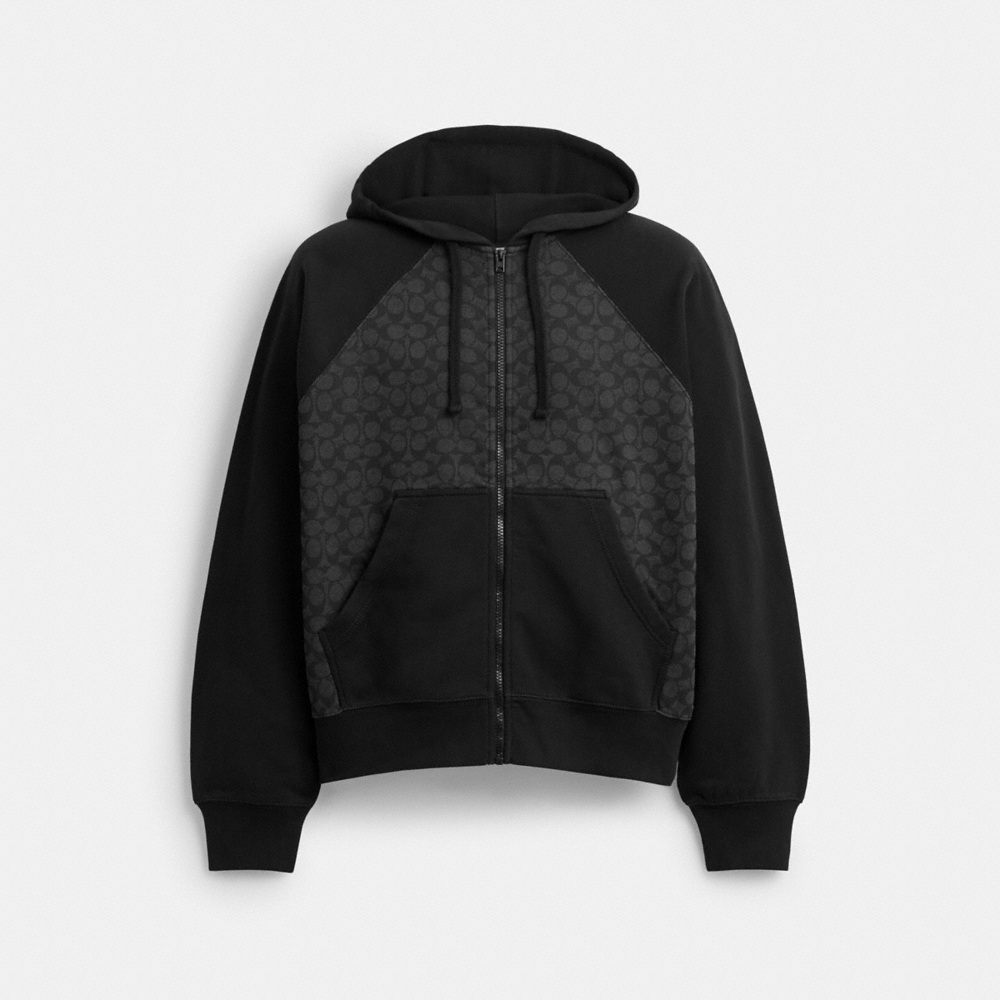 Coach Outlet Signature Full Zip Hoodie In Organic Cotton - Preorder