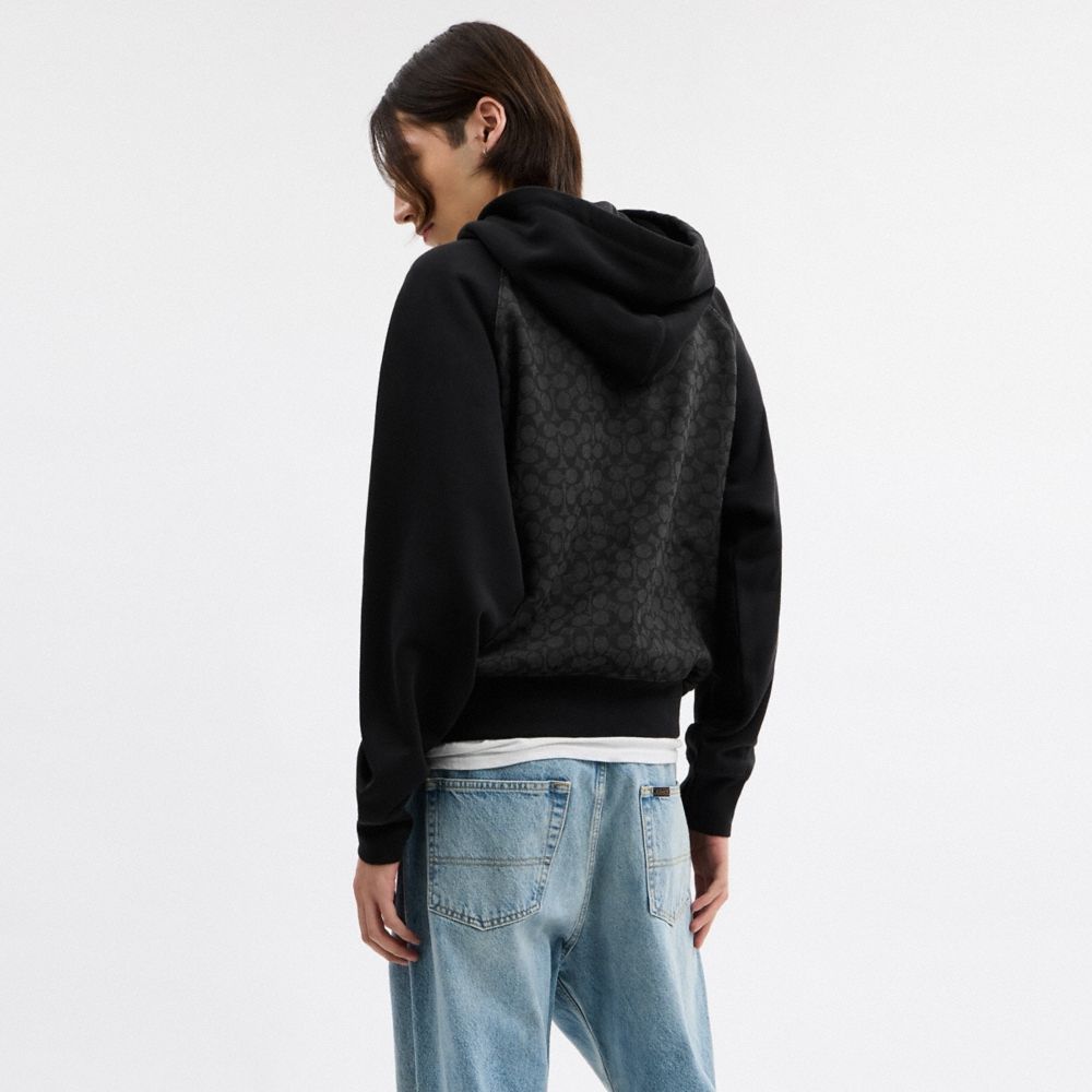 Coach Outlet Signature Full Zip Hoodie In Organic Cotton - Preorder