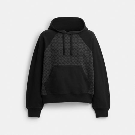 Coach Outlet Signature Hoodie In Organic Cotton - Preorder — Charcoal Signature