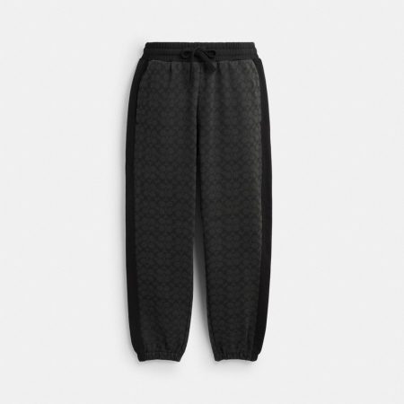 Coach Outlet Signature Sweatpants - Preorder — Charcoal Signature