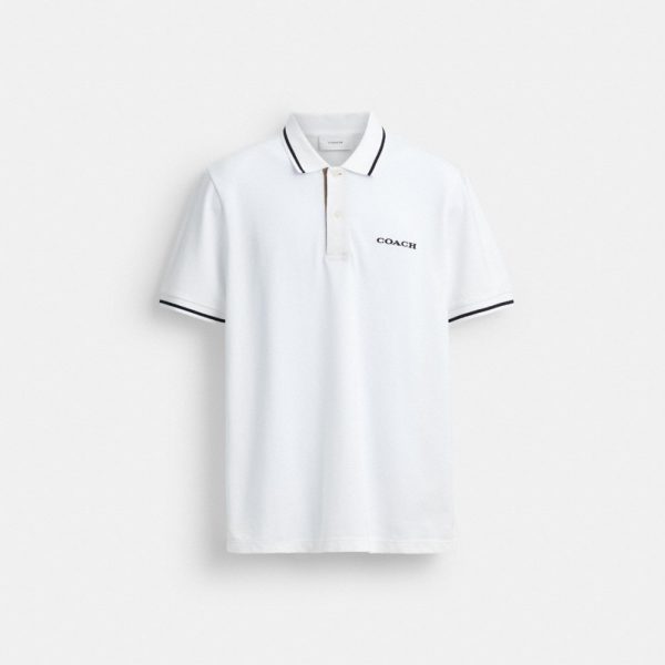 Coach Outlet Signature Trim Polo In Organic Cotton - Preorder