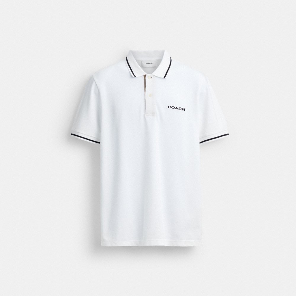 Coach Outlet Signature Trim Polo In Organic Cotton - Preorder