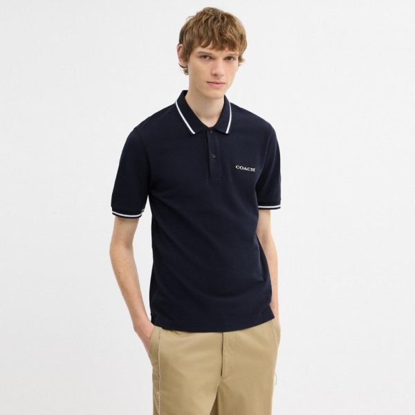 Coach Outlet Signature Trim Polo In Organic Cotton - Preorder