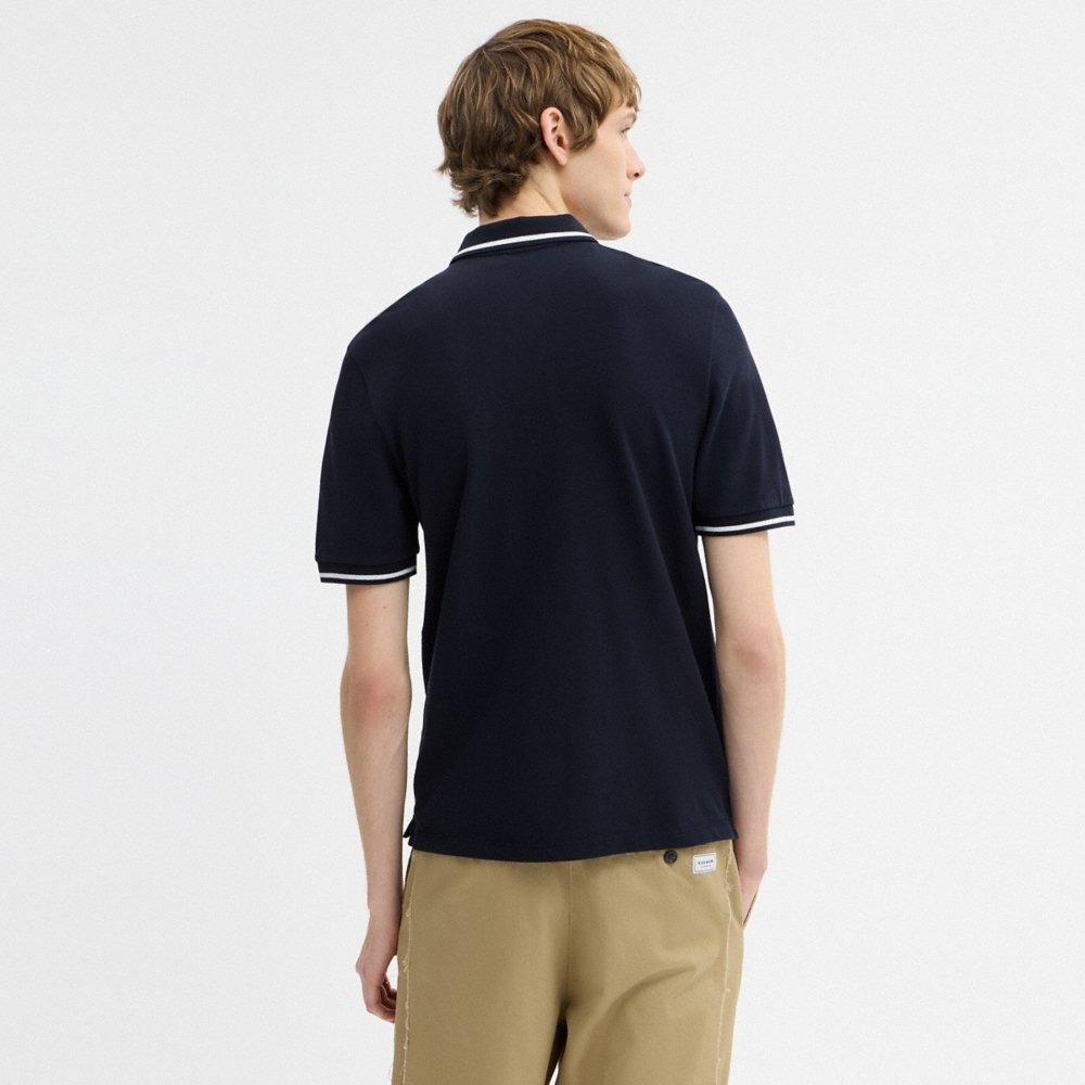 Coach Outlet Signature Trim Polo In Organic Cotton - Preorder - Image 11