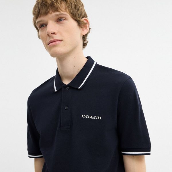 Coach Outlet Signature Trim Polo In Organic Cotton - Preorder