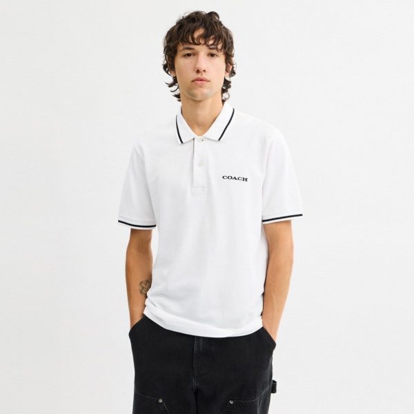 Coach Outlet Signature Trim Polo In Organic Cotton - Preorder