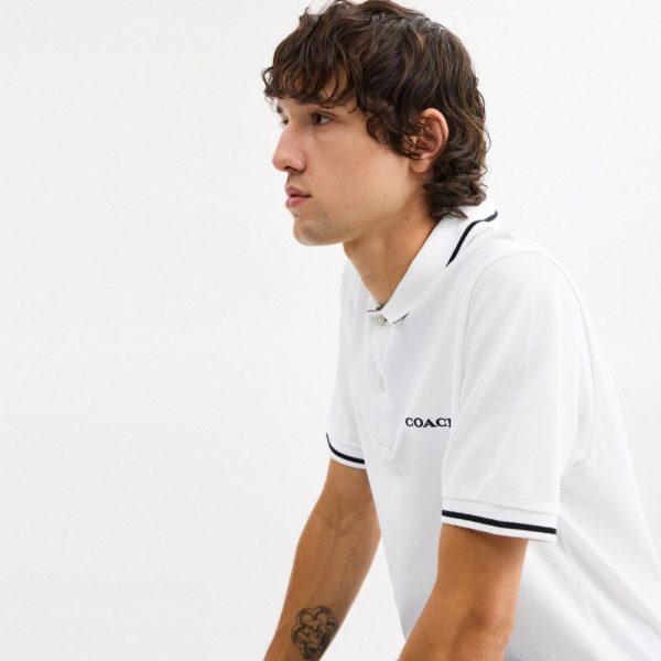 Coach Outlet Signature Trim Polo In Organic Cotton - Preorder