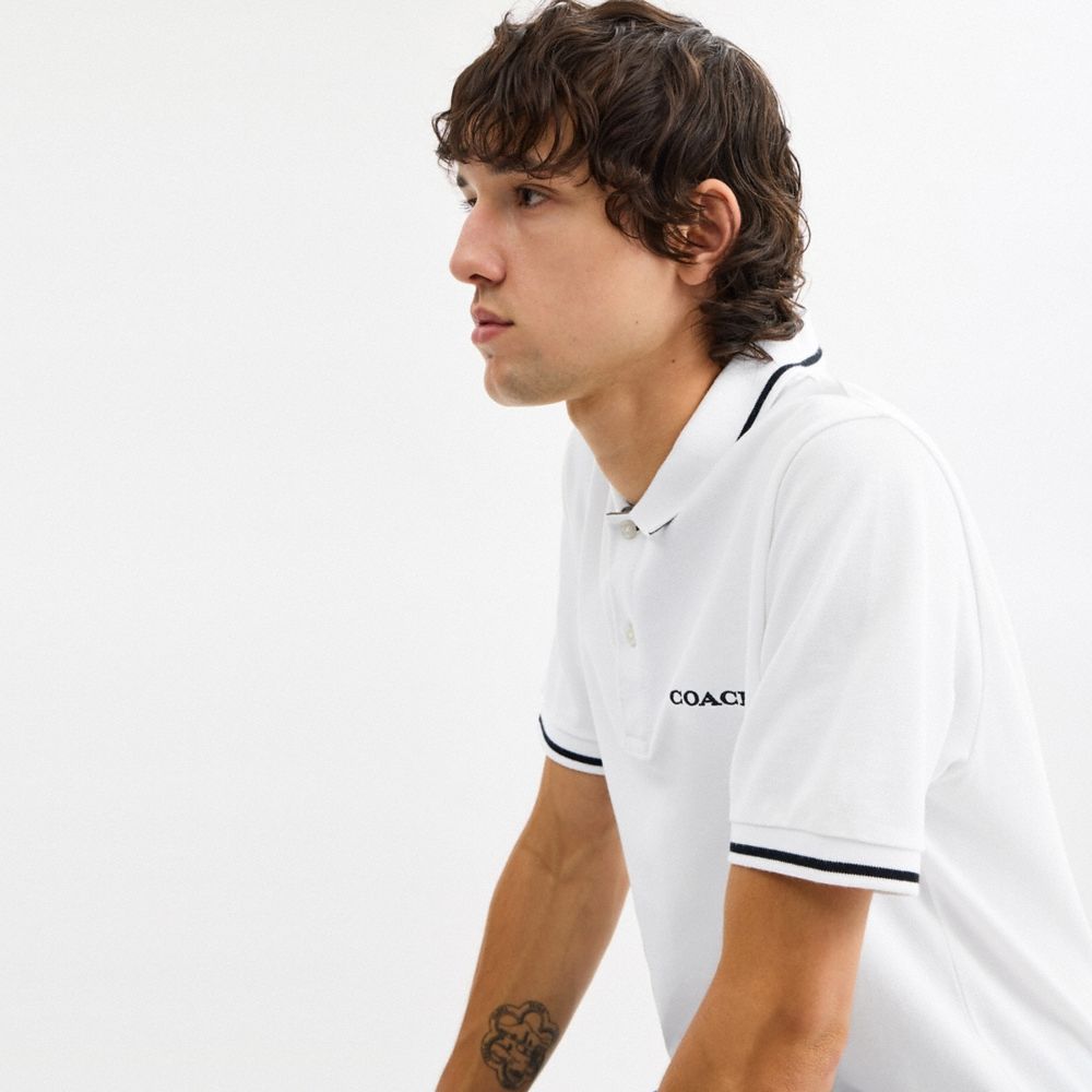 Coach Outlet Signature Trim Polo In Organic Cotton - Preorder - Image 6