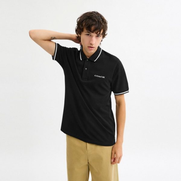 Coach Outlet Signature Trim Polo In Organic Cotton - Preorder