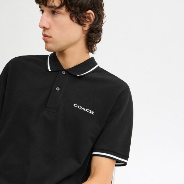 Coach Outlet Signature Trim Polo In Organic Cotton - Preorder