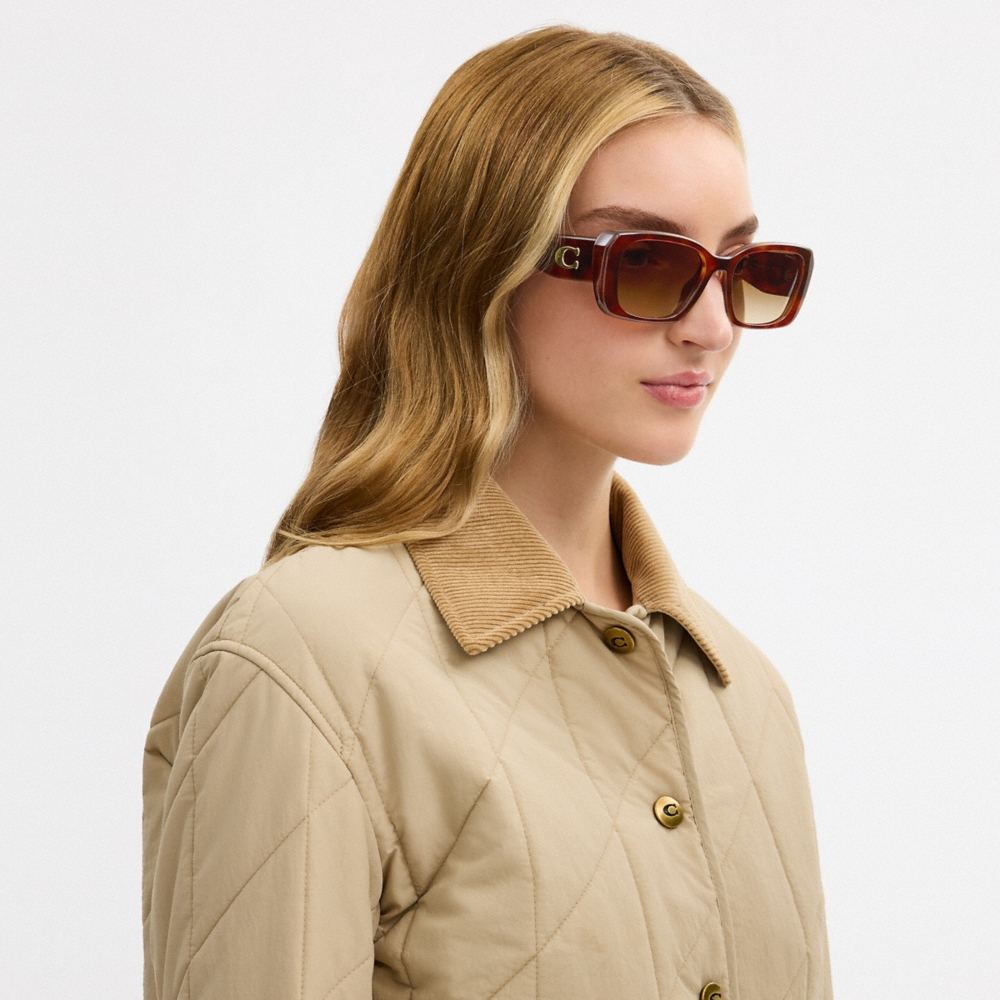 Coach Maxi Sculpted C Oversized Rectangle Sunglasses - Preorder