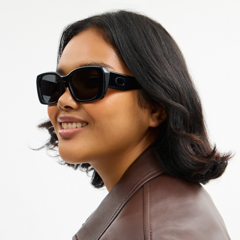 Coach Maxi Sculpted C Oversized Rectangle Sunglasses - Preorder