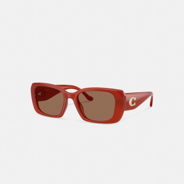Coach Maxi Sculpted C Oversized Rectangle Sunglasses - Preorder