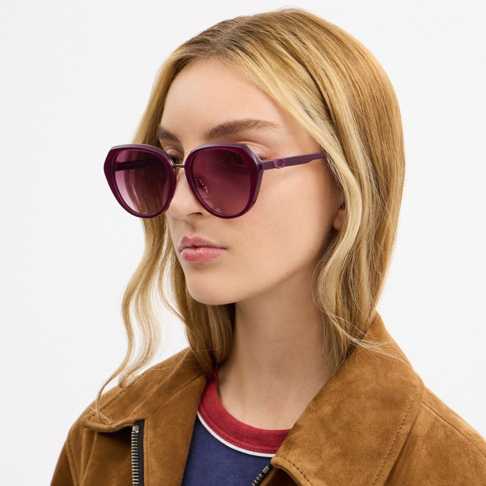 Coach Maxi Sculpted C Oversized Round Sunglasses - Preorder