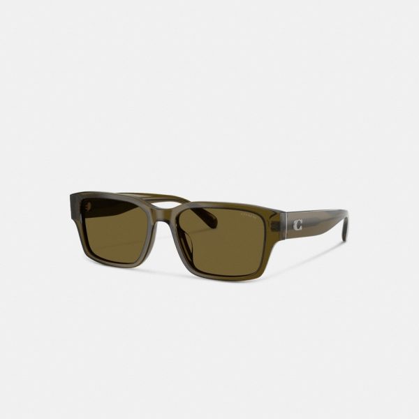 Coach Maxi Sculpted C Narrow Square Sunglasses - Preorder