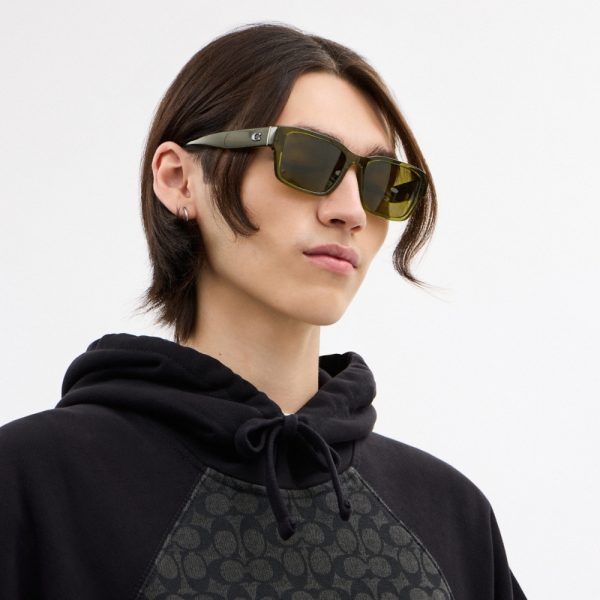 Coach Maxi Sculpted C Narrow Square Sunglasses - Preorder