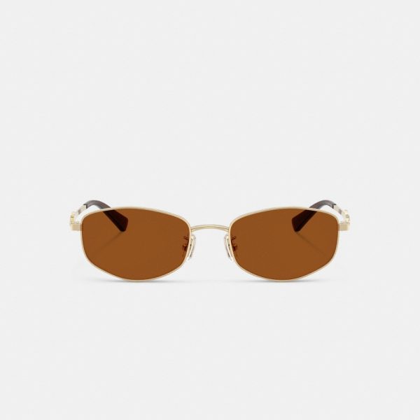Coach Outlet Coach Script Metal Narrow Rectangle Sunglasses - Preorder