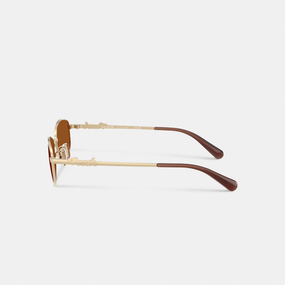 Coach Outlet Coach Script Metal Narrow Rectangle Sunglasses - Preorder