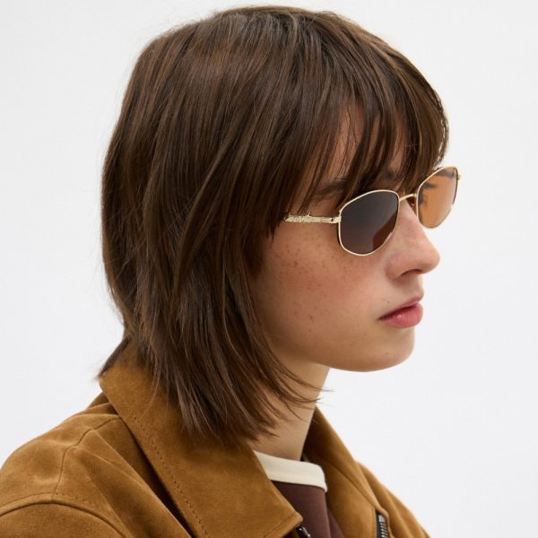 Coach Outlet Coach Script Metal Narrow Rectangle Sunglasses - Preorder