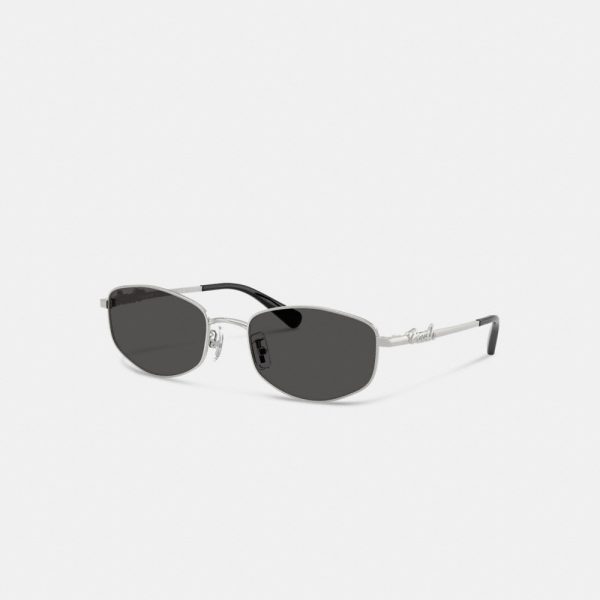 Coach Outlet Coach Script Metal Narrow Rectangle Sunglasses - Preorder