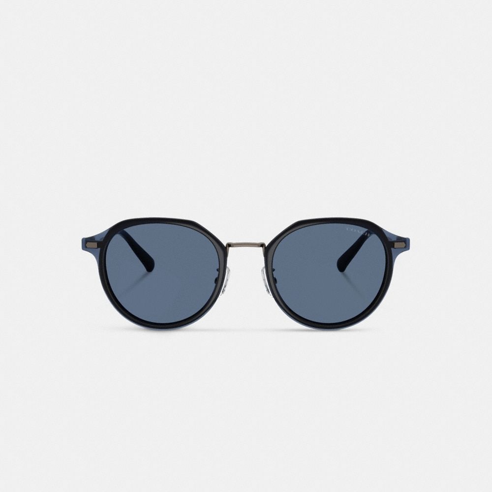 Coach Textured Metal Round Sunglasses - Preorder