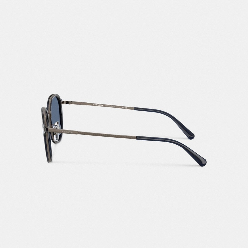 Coach Textured Metal Round Sunglasses - Preorder
