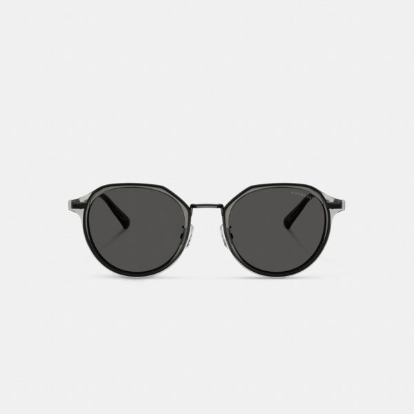 Coach Textured Metal Round Sunglasses - Preorder